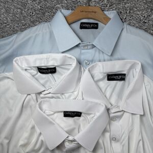Collars & Co Dress Collar Polo Shirt Lot Of 4 Mens XXL Short Sleeve Stretch Work